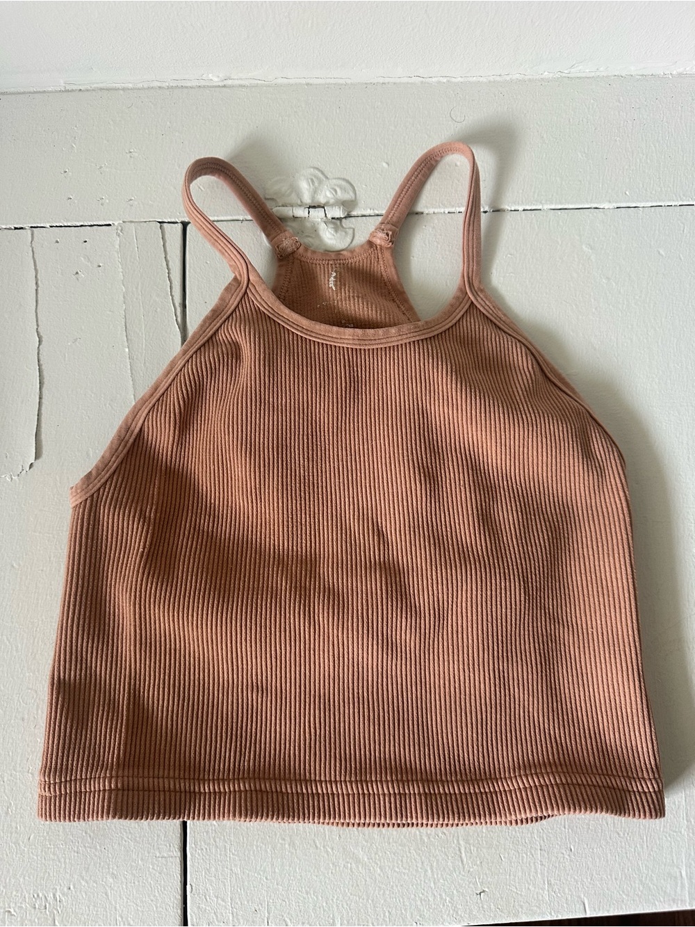 FP Movement Ribbed Pink Tank Top - High Neck Cropped Style